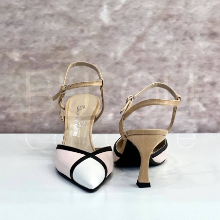 Slingback in Pelle multicolor
