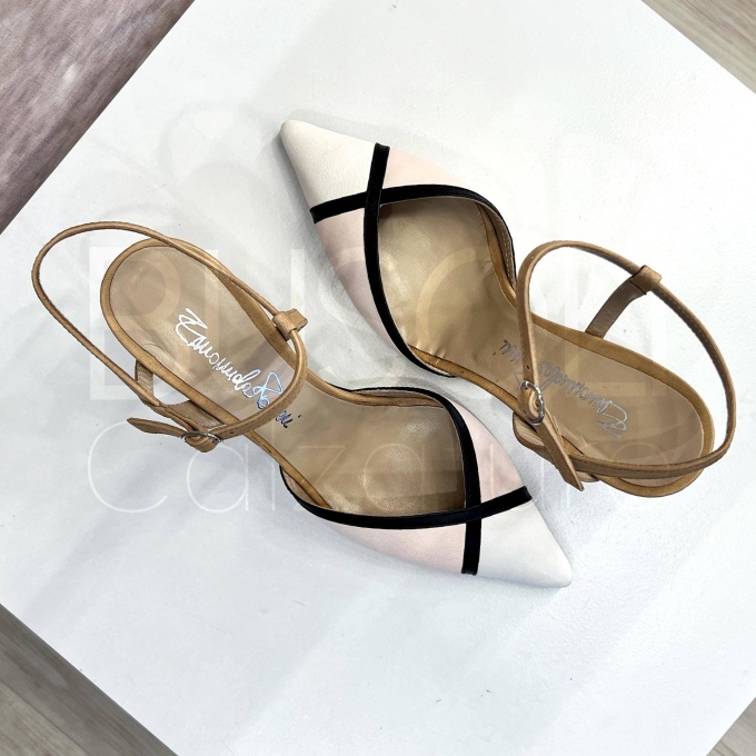 Slingback in Pelle multicolor