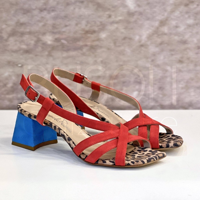 Sandalo in Camoscio animalier