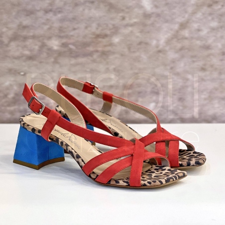 Sandalo in Camoscio animalier