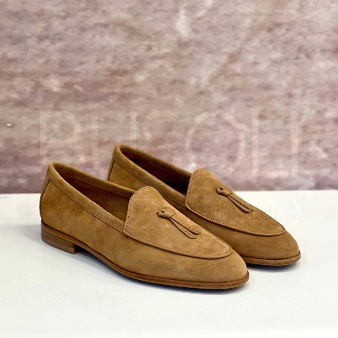 Mocassino cravatta in Camoscio