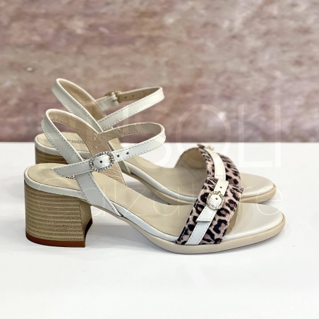 Sandalo in Pelle animalier