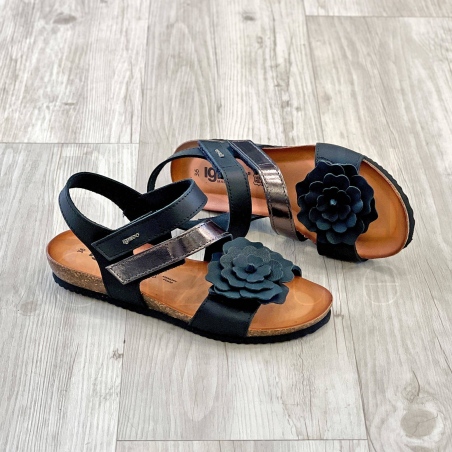 Sandalo fiore in Pelle