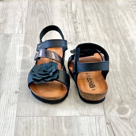 Sandalo fiore in Pelle