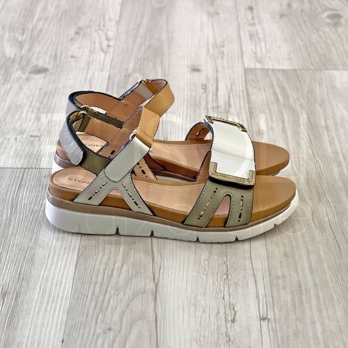 Sandalo strappi in Pelle