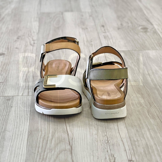 Sandalo strappi in Pelle