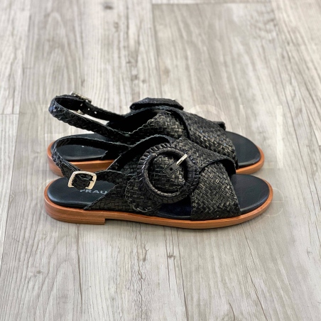 Sandalo treccia in Pelle