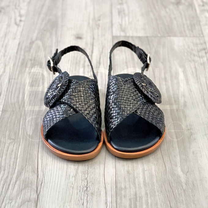 Sandalo treccia in Pelle