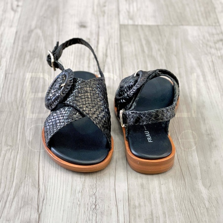 Sandalo treccia in Pelle