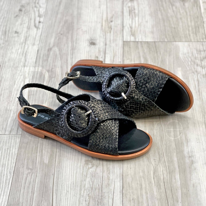 Sandalo treccia in Pelle