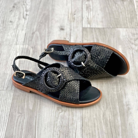 Sandalo treccia in Pelle