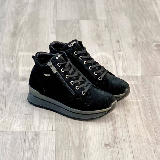 Sneaker in Camoscio alta zip