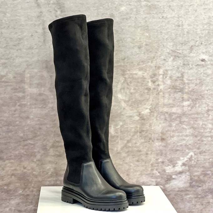Stivale in Pelle con gambale in Camoscio