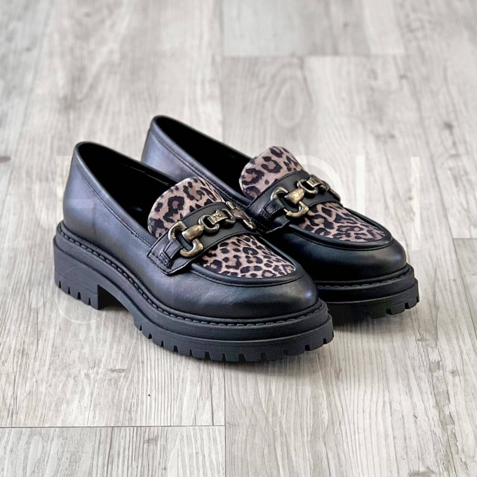 Mocassino in Pelle animalier
