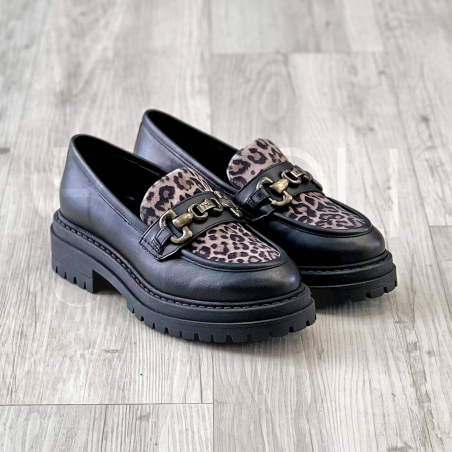 Mocassino in Pelle animalier