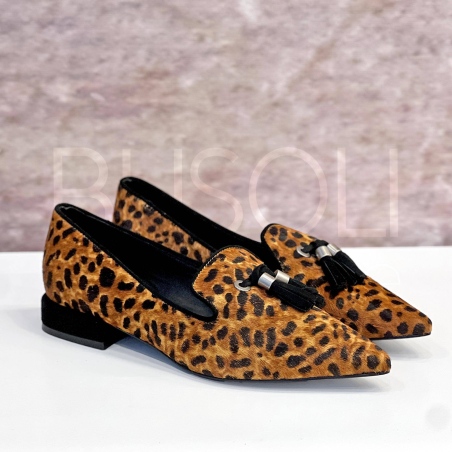 Mocassino in Pelle animalier