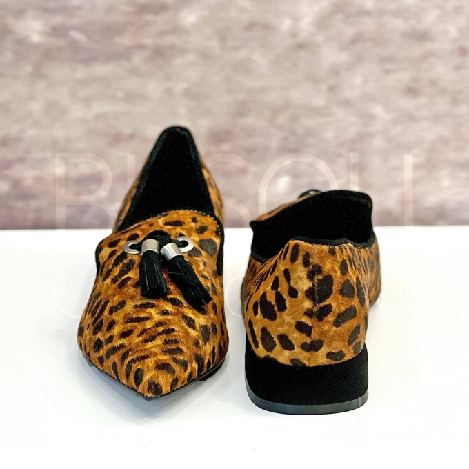 Mocassino in Pelle animalier