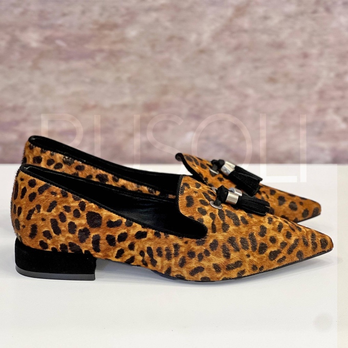 Mocassino in Pelle animalier