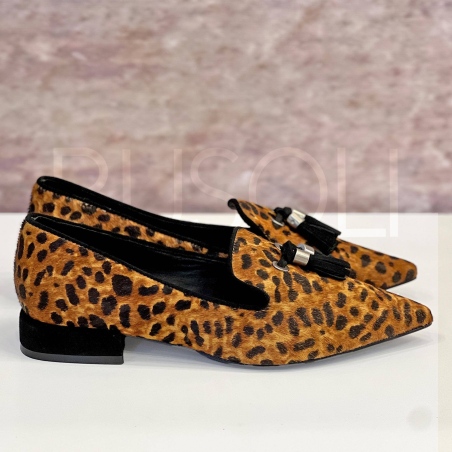 Mocassino in Pelle animalier