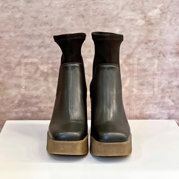 Stivaletto in Pelle con calza e tacco para