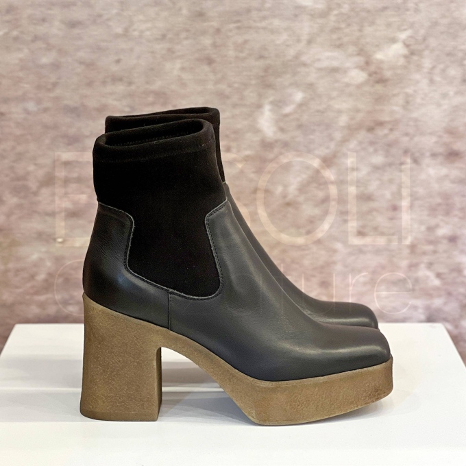 Stivaletto in Pelle con calza e tacco para