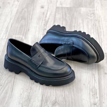 Mocassino in Pelle con suola carro