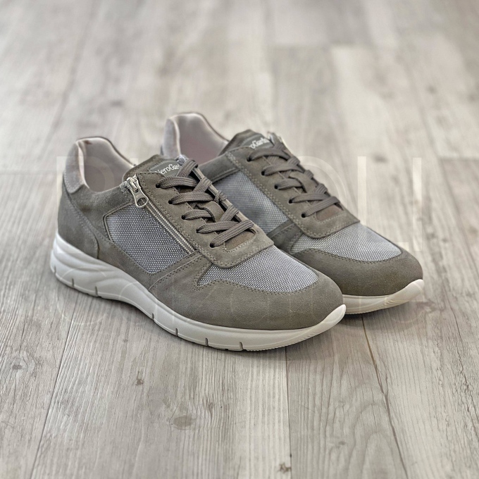 Sneaker zip in Camoscio