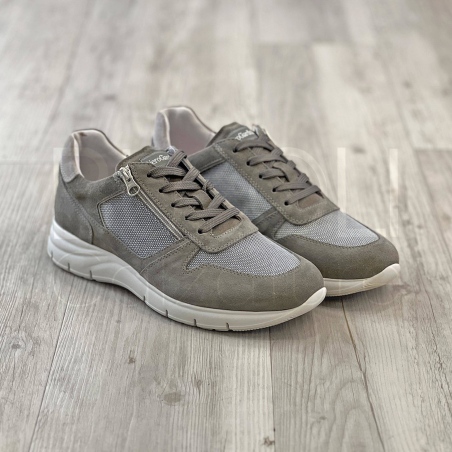Sneaker zip in Camoscio