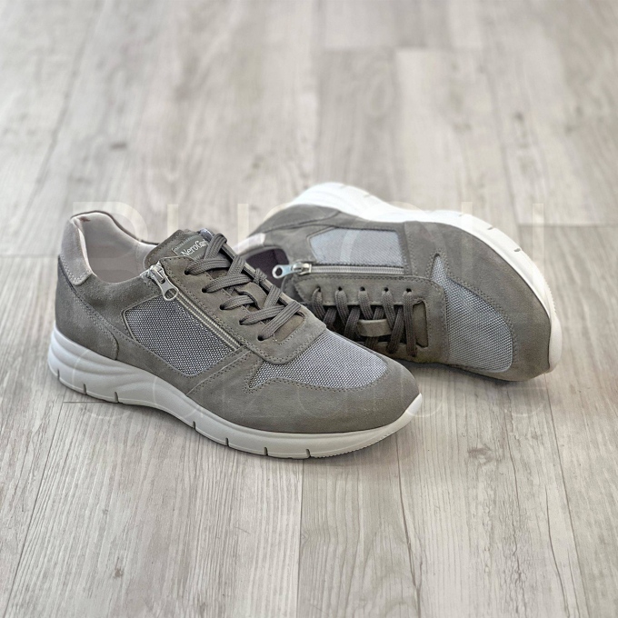 Sneaker zip in Camoscio