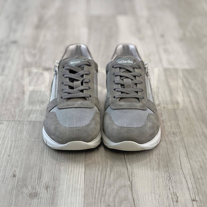 Sneaker zip in Camoscio