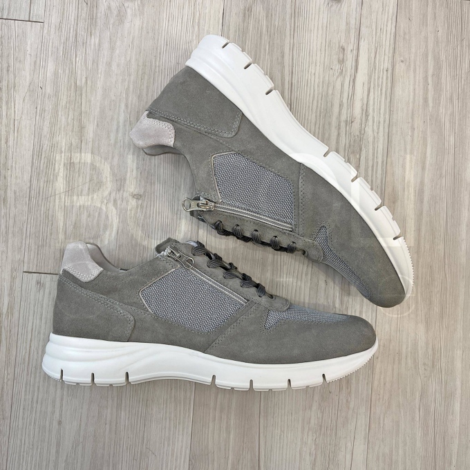 Sneaker zip in Camoscio