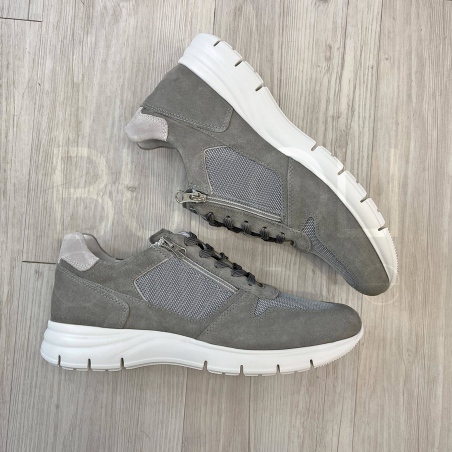 Sneaker zip in Camoscio