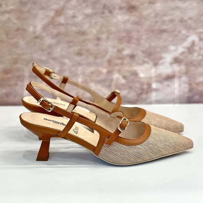 Decolleté Rafia Naturale