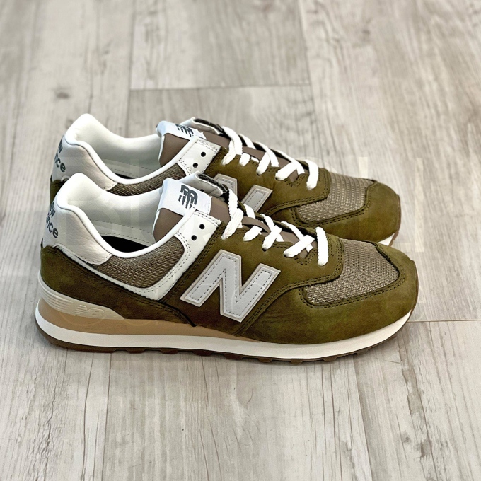 574 Suede/mesh Oliva