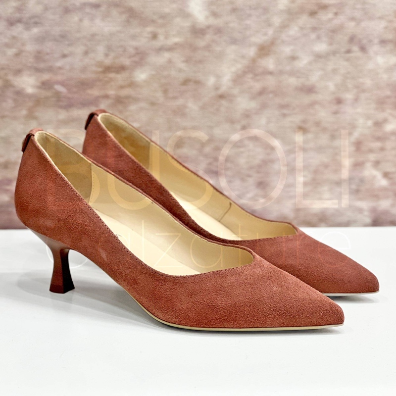 Decolletè suede Rosa Antico