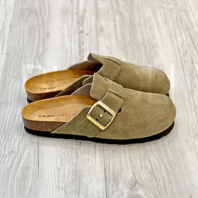 Ciabatta in Suede Oliva