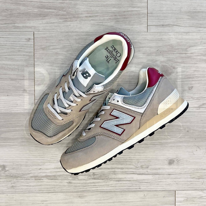 574 Nabuk burgundy accent