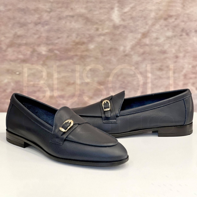 Mocassino in pelle Blu navy