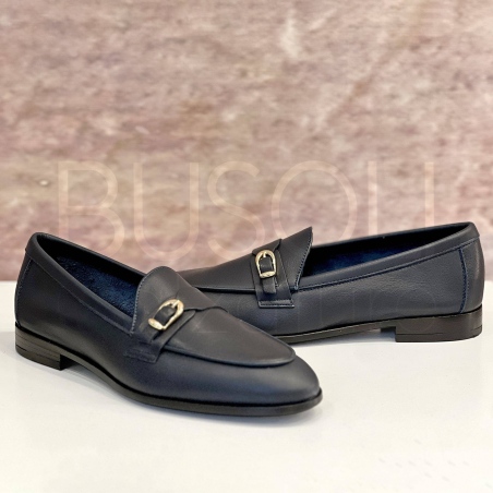 Mocassino in pelle Blu navy