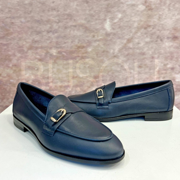Mocassino in pelle Blu navy