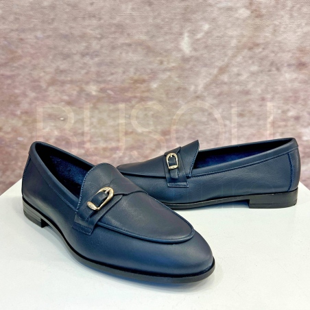 Mocassino in pelle Blu navy
