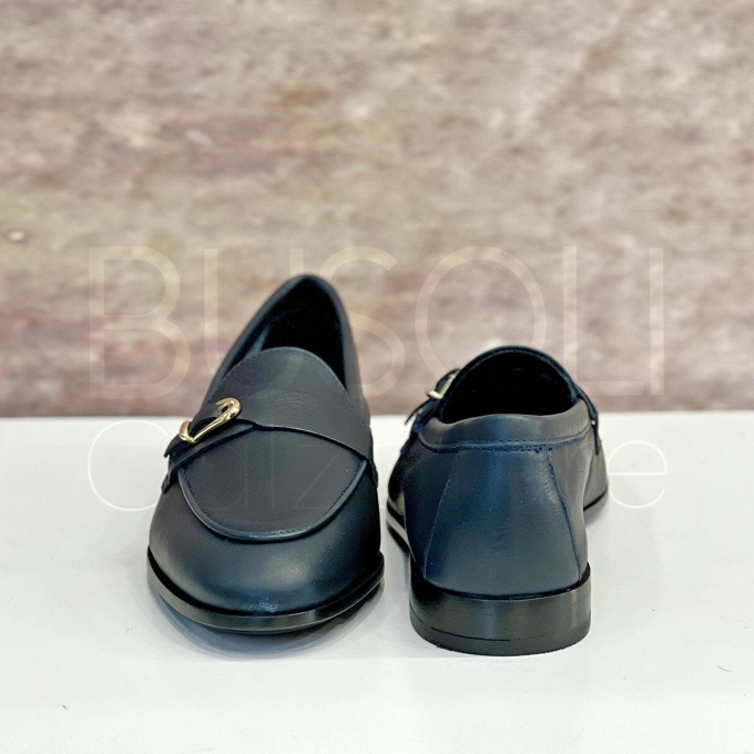 Mocassino in pelle Blu navy