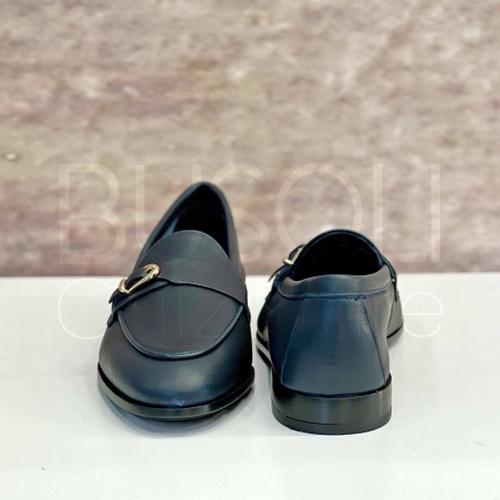 Mocassino in pelle Blu navy