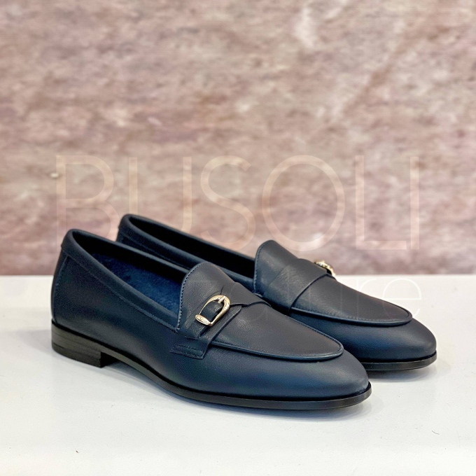 Mocassino in pelle Blu navy