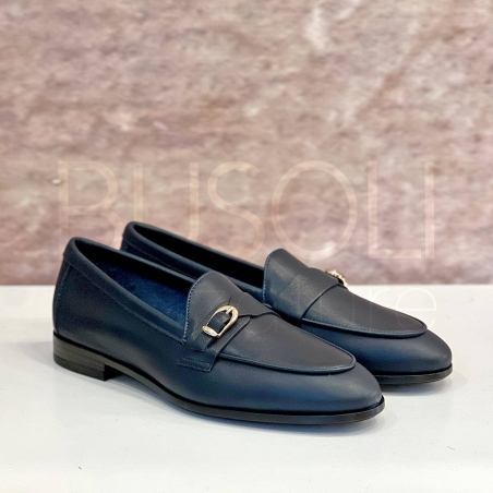 Mocassino in pelle Blu navy