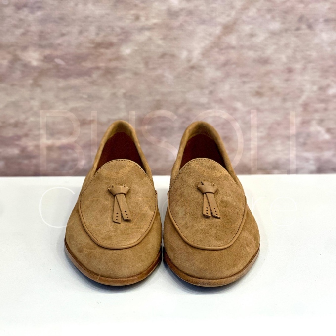 Mocassino cravatta in Camoscio