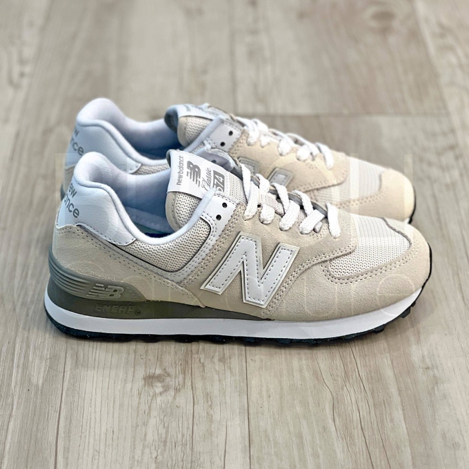 574 Suede/mesh Panna