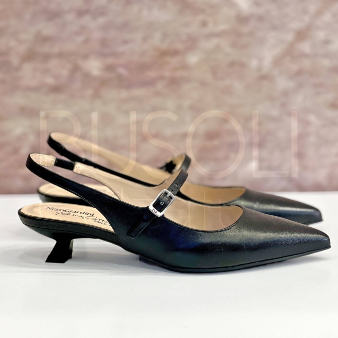 Slingback nappa Nera