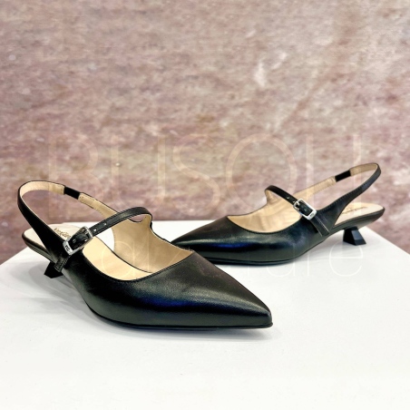 Slingback nappa Nera