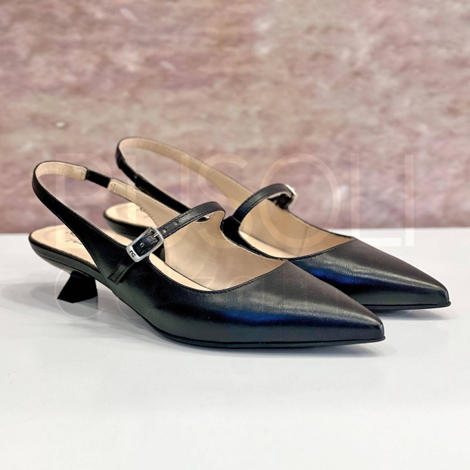Slingback nappa Nera